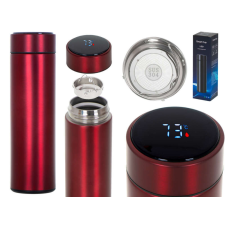 KIK OEM Thermos bögre smart LED 500ml bordó termosz