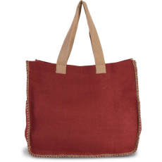 KIMOOD Női táska Kimood KI0248 Jute Bag With Contrast Stitching -Egy méret, Arandano Red/Natural