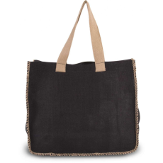 KIMOOD Női táska Kimood KI0248 Jute Bag With Contrast Stitching -Egy méret, Black/Natural