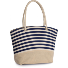 KIMOOD Női táska Kimood KI0283 Jute Canvas Duffel Shopping Bag -Egy méret, Natural/Navy kézitáska és bőrönd