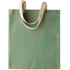 KIMOOD Uniszex táska Kimood KI0226 100% natural Yarn Dyed Jute Bag -Egy méret, Natural/Military Green kézitáska és bőrönd