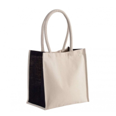 KIMOOD Uniszex táska Kimood KI0255 Cotton / Jute Tote Bag - 17L -Egy méret, Natural/Black