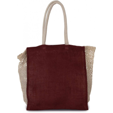 KIMOOD Uniszex táska Kimood KI0281 Shopping Bag With Mesh Gusset -Egy méret, Syrah Wine/Natural kézitáska és bőrönd