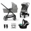 KinderKraft babakocsi többfunkciós NEWLY 3in1 MINK PRO szürke