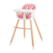 Kinderkraft etetőszék Sienna 2in1 fa lábbal pink etetőszék