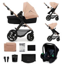 KINDERKRAFT Kočík kombinovaný Moov 2 3v1 Sand Beige - penové kolesá babakocsi
