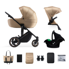 KINDERKRAFT SELECT Kombinált babakocsi 3in1  Prime 2 Sandrose Beige, Premium babakocsi