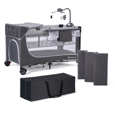  KINDERKRAFT SELECT Utazóágy Leody kiegészítőkkel Leody Grey, Premium utazóágy