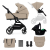 KinderKraft Yoxi 3in1 kombinált babakocsi + MINK Pro, Sand Beige (INGYENES SZÁLLÍTÁS!)