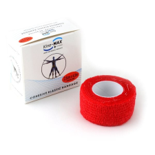 Kine-MAX Cohesive Elastic Bandage 2,5 cm × 4,5 m, červené gyógyászati segédeszköz