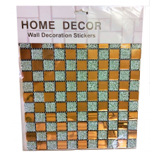 KING 3D Öntapadós Ragasztható Strassz - Arany Csempe - Mozaik Panel 30 X 30 Cm tapéta, díszléc és más dekoráció