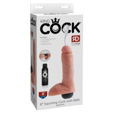  King Cock 8 - élethű spriccelő dildó (20cm) - natúr műpénisz, dildó