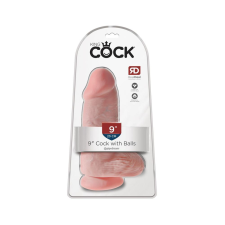 King Cock 9 Chubby - tapadótalpas, herés dildó (23cm) - natúr műpénisz, dildó