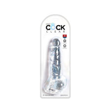 King Cock Clear 8 - tapadótalpas, herés dildó (20cm) műpénisz, dildó