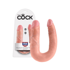 King Cock dupla dildó (közepes) - natúr műpénisz, dildó