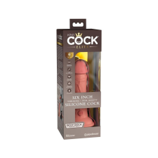 King Cock Elite 6 - tapadótalpas, élethű vibrátor (15cm) - natúr vibrátorok