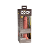 King Cock Elite 7 - tapadótalpas, rádiós vibrátor 18cm - natúr