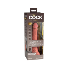 King Cock Elite 7 - tapadótalpas, rádiós vibrátor 18cm - natúr vibrátorok