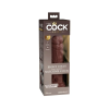 King Cock Elite 8 - tapadótalpas, élethű dildó (20cm) - barna