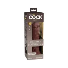 King Cock Elite 8 - tapadótalpas, élethű dildó (20cm) - barna műpénisz, dildó