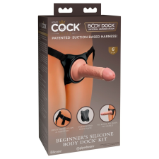 King Cock Elite Beginner's - felcsatolható dildó, hámmal (natúr) felcsatolható eszközök