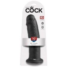 King Cock King Cock 10 - nagy tapadótalpas dildó (25cm) - fekete műpénisz, dildó