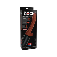 King Cock Plus 7,5 - herés lökő vibrátor (barna) vibrátorok