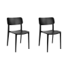  King Home Agat Premium Szék Szett Polipropilén Fekete Minimalistás