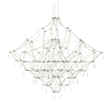 King Home Constellation 120 LED Függőlámpa Szálcsiszolt Acél Kristály világítás