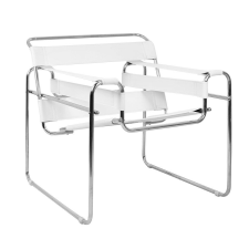  King Home IVAN Modern Műbőr Fotel Fehér Króm bútor