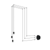 King Home King Home Flusso Wall 3 LED Fali Lámpa Szatén Üveg Fekete Modern
