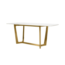 King Home King Home Odeon 180 Márvány Hatású Kerámia Étkezőasztal Fehér Arany bútor