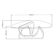 King Home King Home Stable Black Üveg Dohányzóasztal Fekete Kőrisfa Alappal bútor