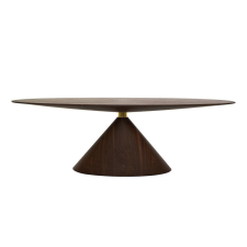 King Home King Home UFO Ovális Diófa Étkezőasztal Arany Díszítéssel bútor