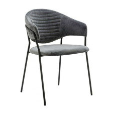 King Home NAOMI szék sötétszürke - bársony, fekete lábazat bútor