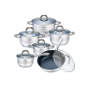 Kinghoff 12 darabos edénykészlet - rozsdamentes acél, edzett üveg fedő (KH-1096)