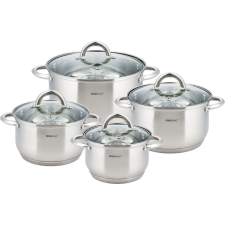 Kinghoff 8 Darabos Edénykészlet - Rozsdamentes Acél, Edzett Üveg Fedő KH-4448 (KH-4448) edény