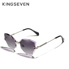 Kingseven KINGSEVEN keret nélküli színátmenetes polarizált női napszemüveg, fekete napszemüveg