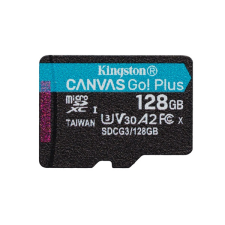 Kingston 128gb sd micro canvas go! plus (sdxc class 10 uhs-i u3) (sdcg3/128gbsp) memória kártya memóriakártya