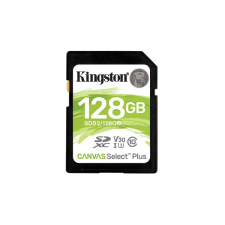 Kingston 128GB SDXC Canvas Select Plus Class 10 100R C10 UHS-I U3 V30 memóriakártya