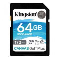 Kingston 64GB SD Canvas Go Plus (SDXC Class 10 UHS-I U3) (SDG3/64GB) memória kártya memóriakártya