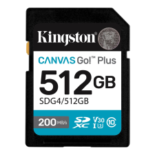 Kingston Canvas Go! Plus 512GB SDXC 160 MB/s SDG4/512GB memóriakártya