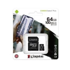 Kingston Canvas Select Plus 64GB MicroSD memóriakártya+adapter memóriakártya