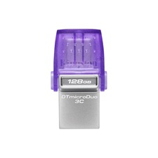 Kingston DataTraveler microDuo 3C USB Flash Drive, USB-A + USB-C, 128GB pendrive