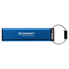 Kingston IronKey Keypad 200 USB 3.2 Gen1 128GB Pendrive - Kék pendrive