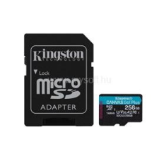 Kingston microSDXC memória kártya 256GB Class 10 UHS-I U3 (170/90) Canvas Go! Plus + SD adapter (SDCG3/256GB) memóriakártya