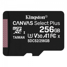  Kingston SDCS2/256GB 256GB micro SD kártya, microSDXC, Class 10 UHS-I, adapterrel memóriakártya