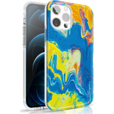 KINGXBAR Akvarell Sorozat Színes Tok iPhone 12 Pro / iPhone 12 Yellowblue (6959003511225) tok és táska