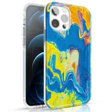 KINGXBAR akvarell sorozat színes tok iPhone 12 Pro Max Yellowblue tok és táska