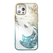 KINGXBAR Luxus iPhone 14 Plus tok Kingxbar Phoenix kristályokkal - Arany és kék tok és táska